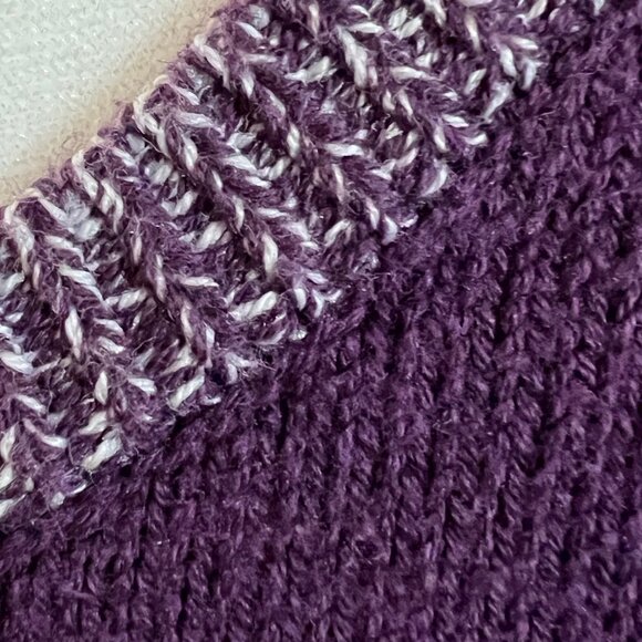Gap Purple/Plum White Striped Sweater Medium Long Sleeve - Picture 7 of 9